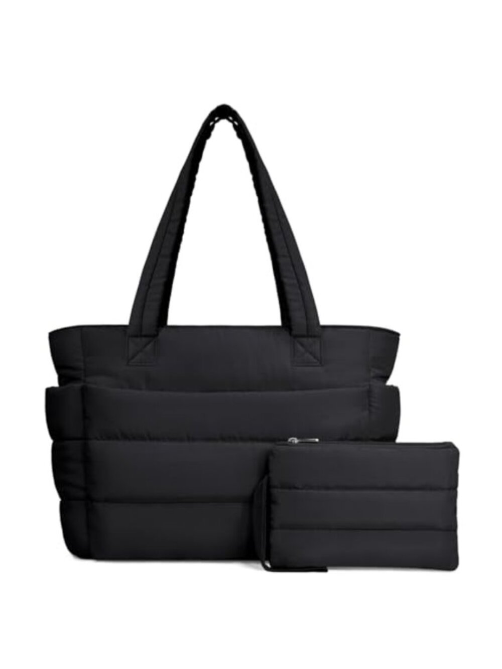 Puffer Tote Bag Lightweight Quilted Shoulder Bag with Compartments